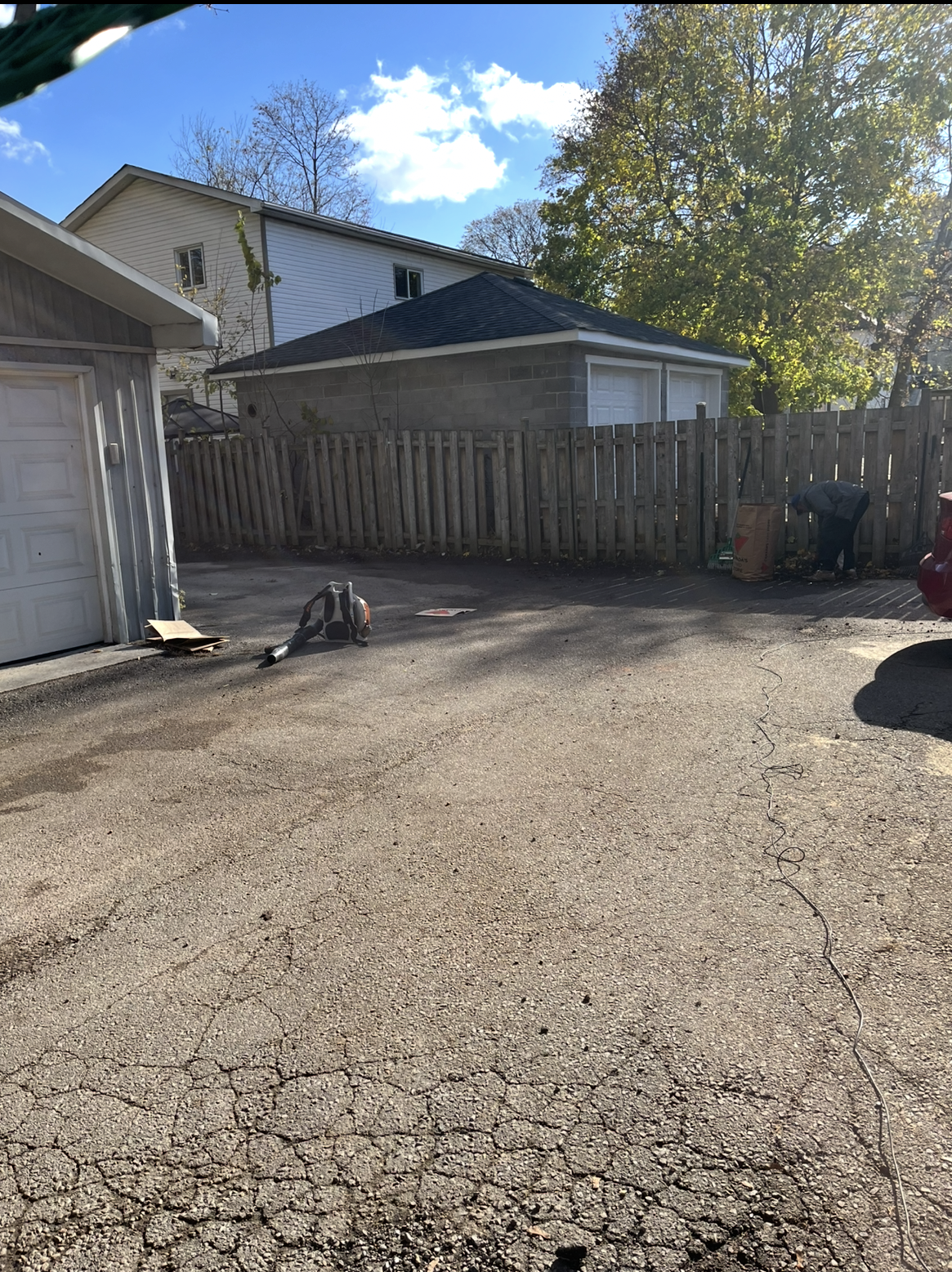 After — clean driveway after spring cleanup